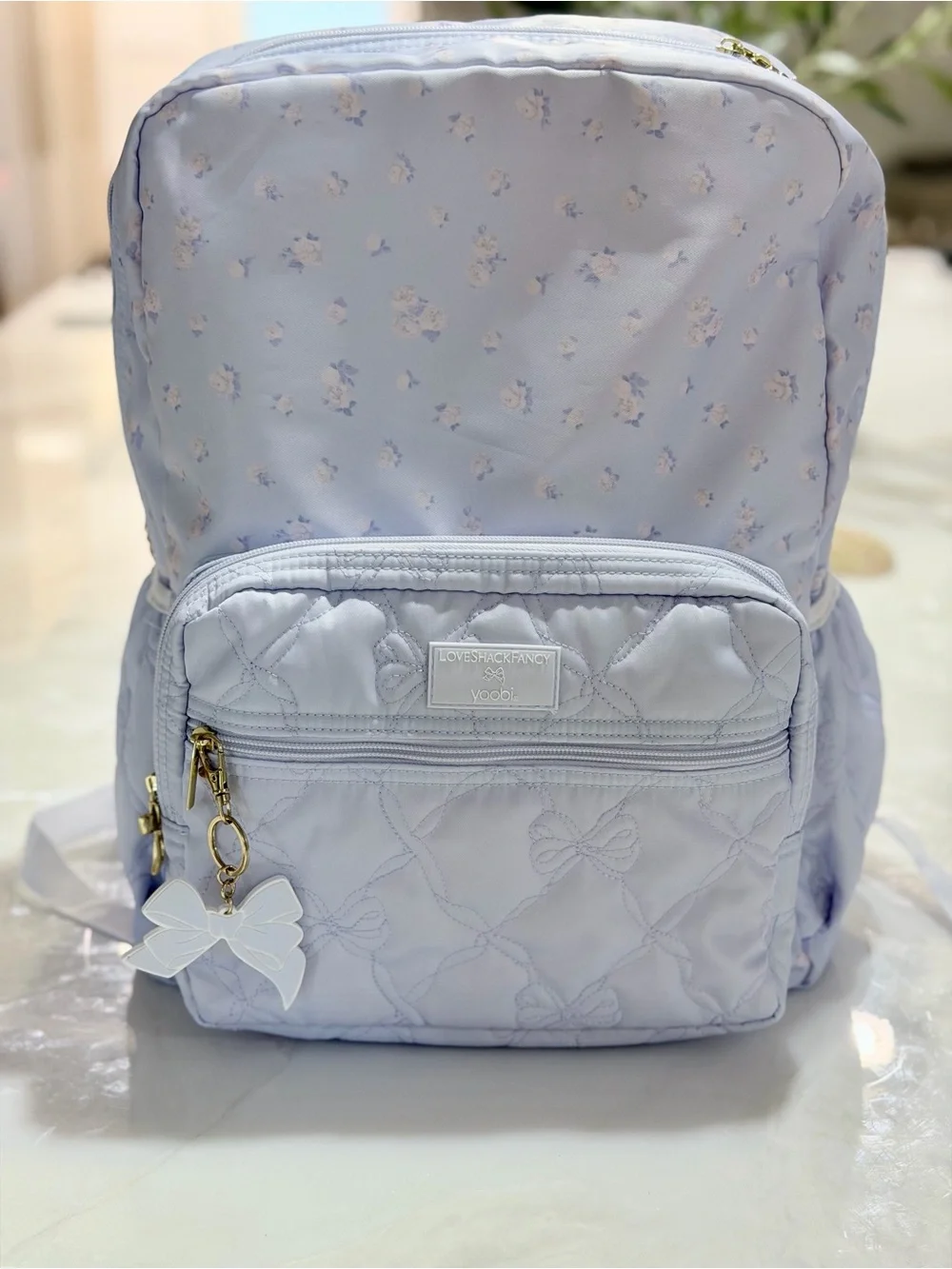 LoveShackFancy x Target - Yoobi Everblooming Rosettes Ditsy Backpack Breezy Blue